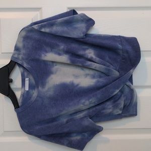 LUSH blue ti dye crop top